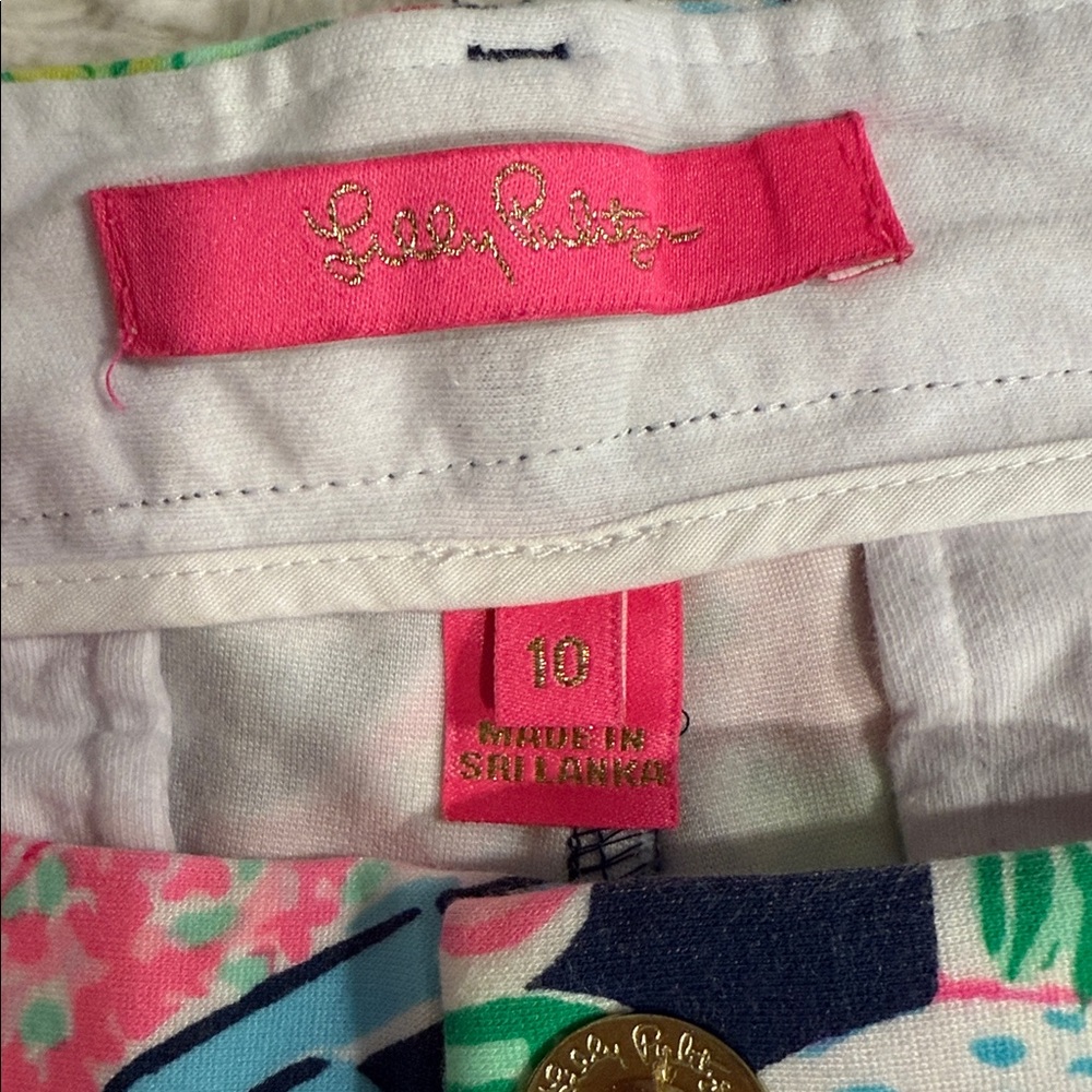 Lilly Pulitzer Pink and Blue Floral Cargo Shorts - Picture 4 of 6